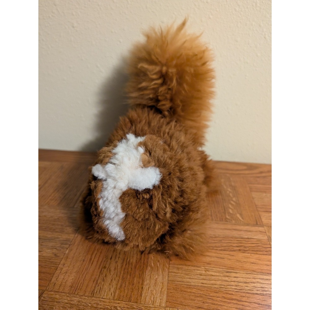 Handmade Squirrel Real Alpaca Fur Brown Plush Stuffed Animal Llama Peru‎ Tag